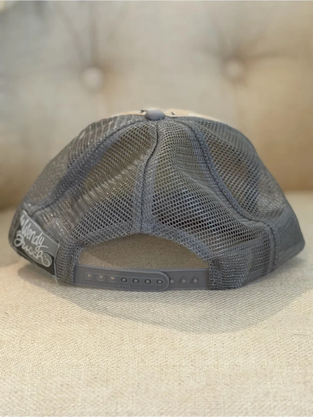Rainy Days Hand Made, Hand Painted Trucker Hat - Gray